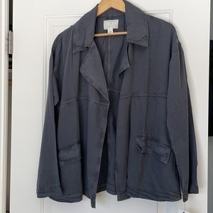 Caslon Tencel Utility Jacket Long Sleeve Blue M